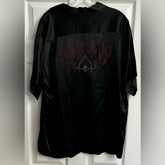 Vintage Y2K Red Balls On Fire London L.A. Button Up Shirt Size Extra Large - Picture 4 of 4